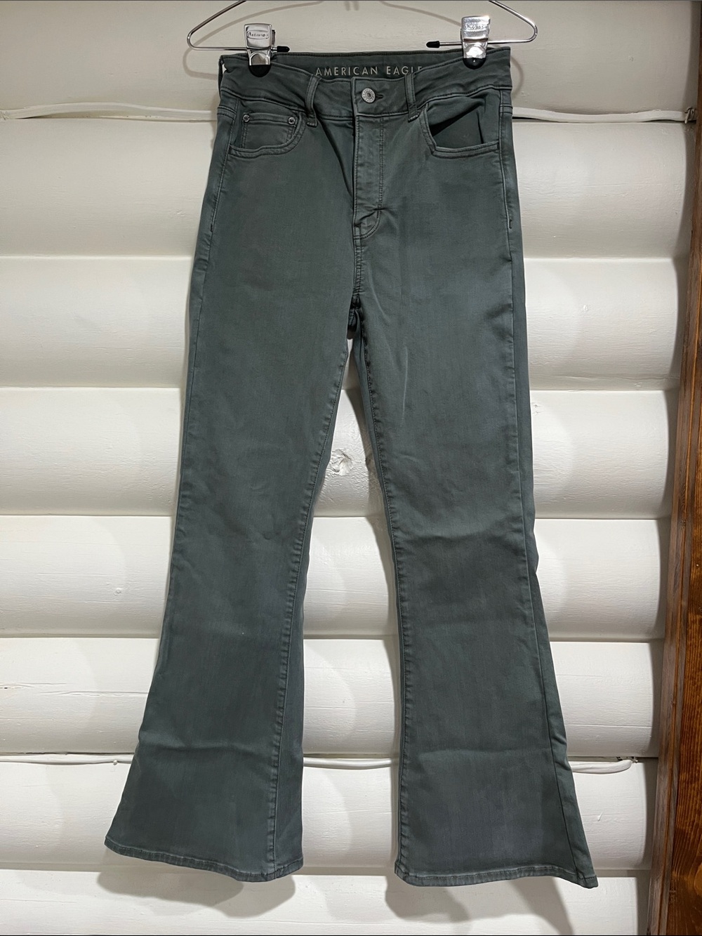 American Eagle Olive-Slate High-Rise Jeans
